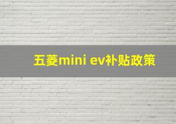 五菱mini ev补贴政策